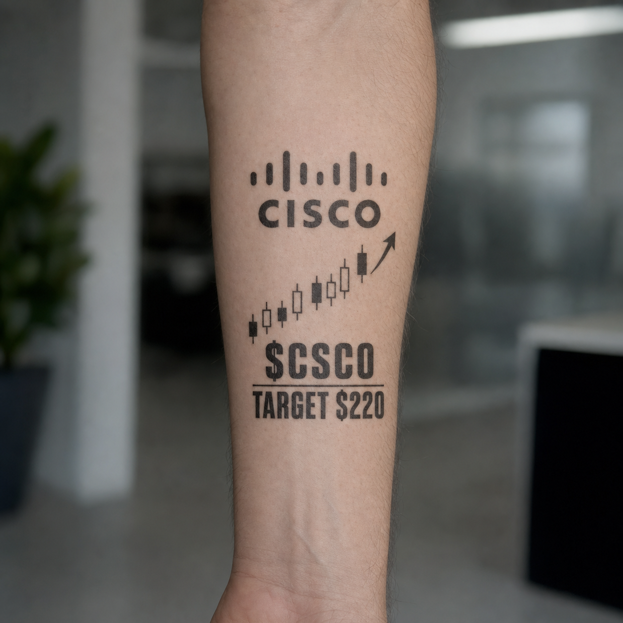 Cisco CSCO Investor Temporary Tattoo