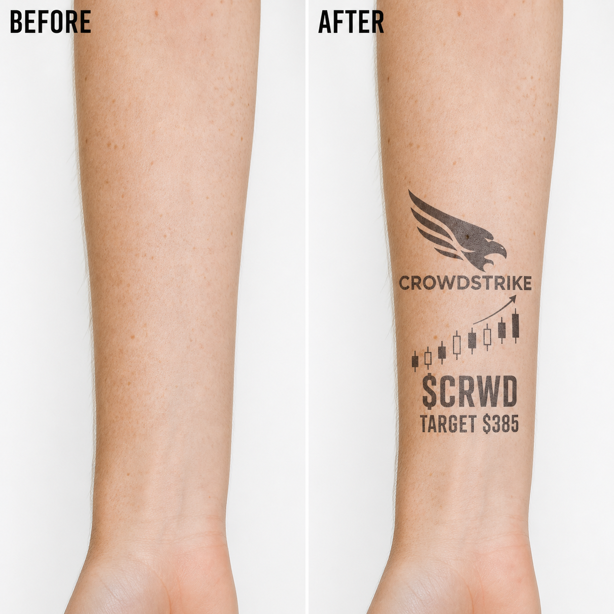 CrowdStrike CRWD Investor Temporary Tattoo