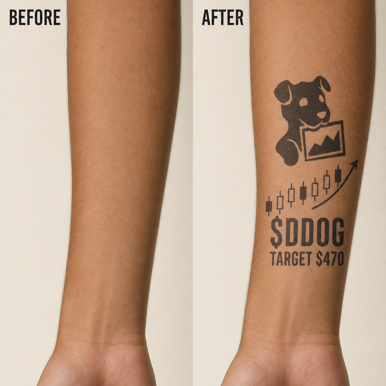 Datadog DDOG Investor Temporary Tattoo