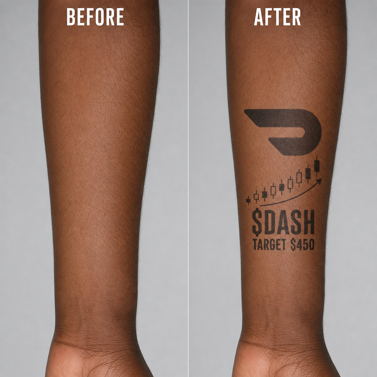 DoorDash Dash Investor Temporary Tattoo