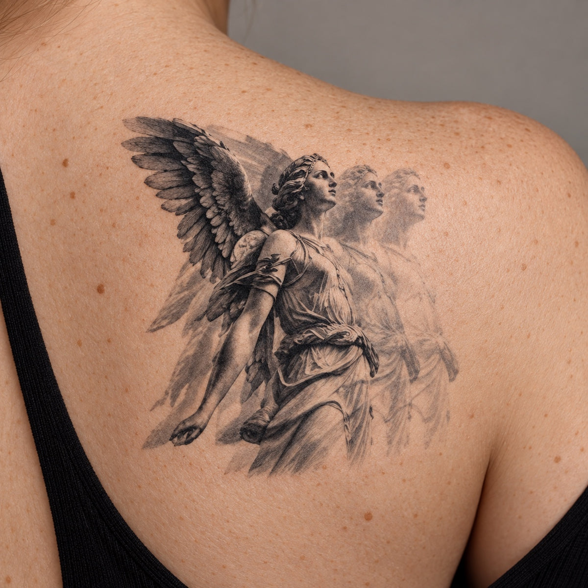 Double Vision Angel Graphic Temporary Tattoo