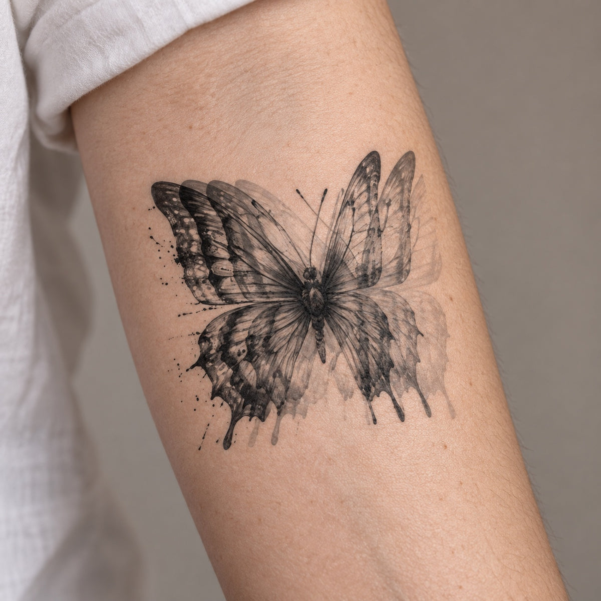 Double Vision Butterfly Graphic Temporary Tattoo
