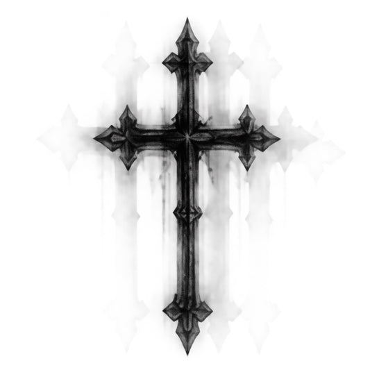 Double Vision Cross Graphic Temporary Tattoo