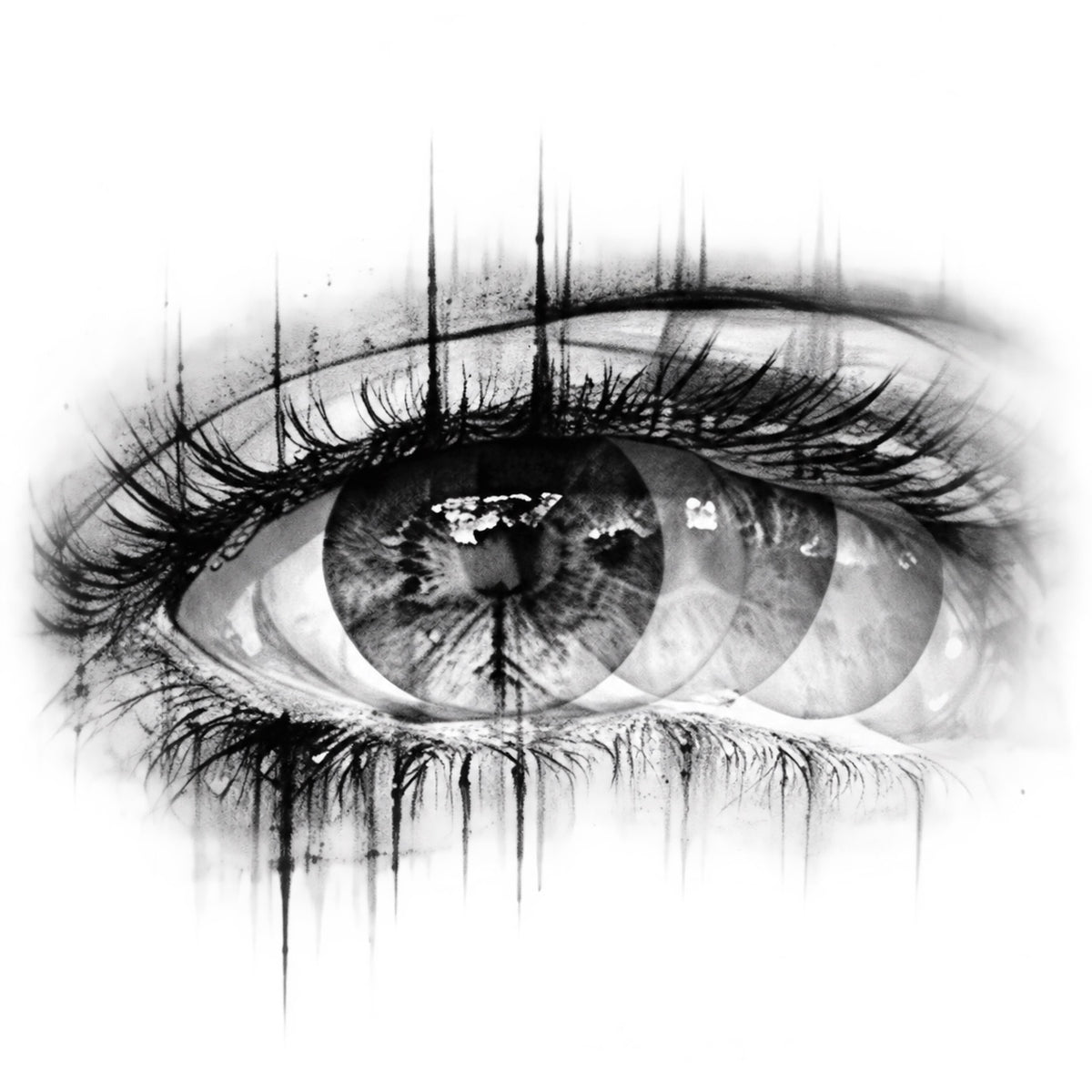 Double Vision Eye Graphic Temporary Tattoo