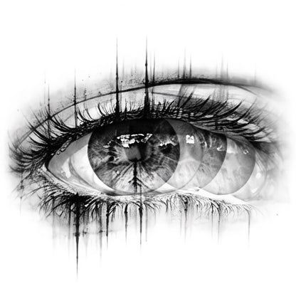 Double Vision Eye Graphic Temporary Tattoo