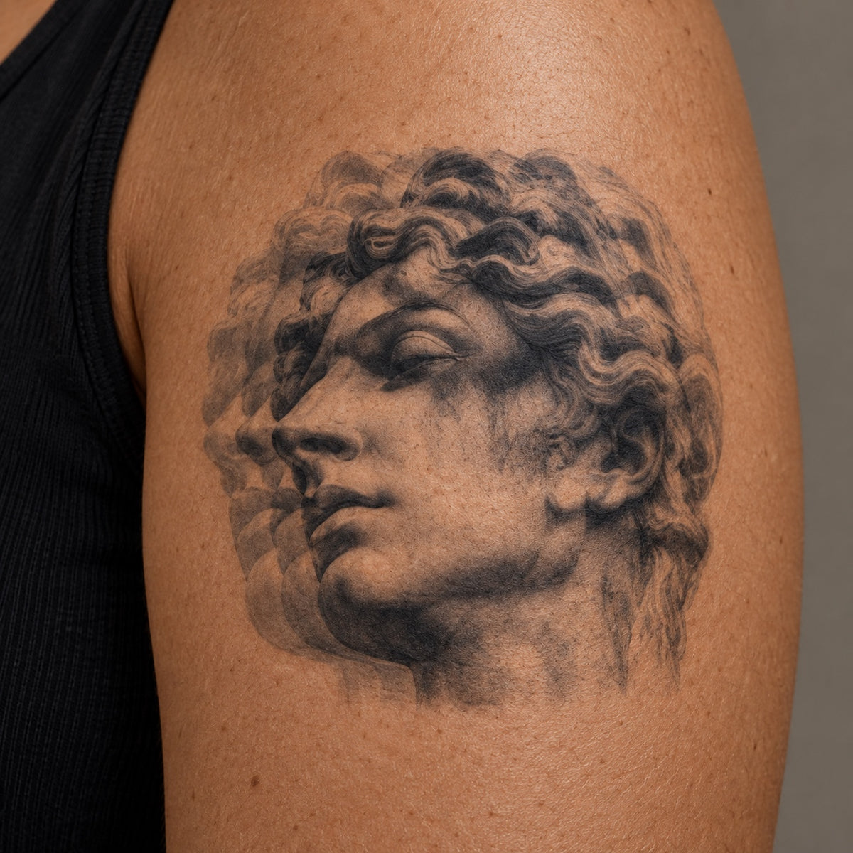 Double Vision Face Graphic Temporary Tattoo