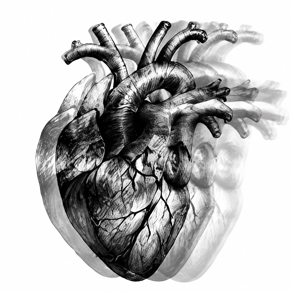 Double Vision Heart Graphic Temporary Tattoo