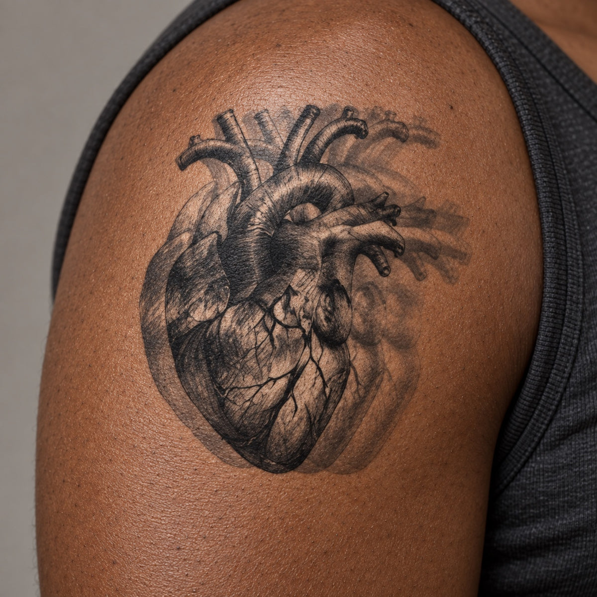 Double Vision Heart Graphic Temporary Tattoo