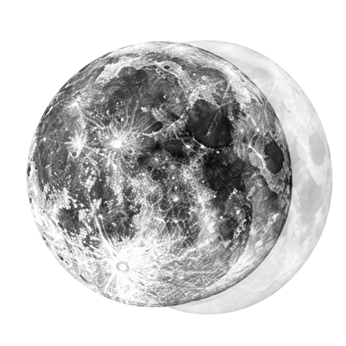 Double Vision Moon Graphic Temporary Tattoo