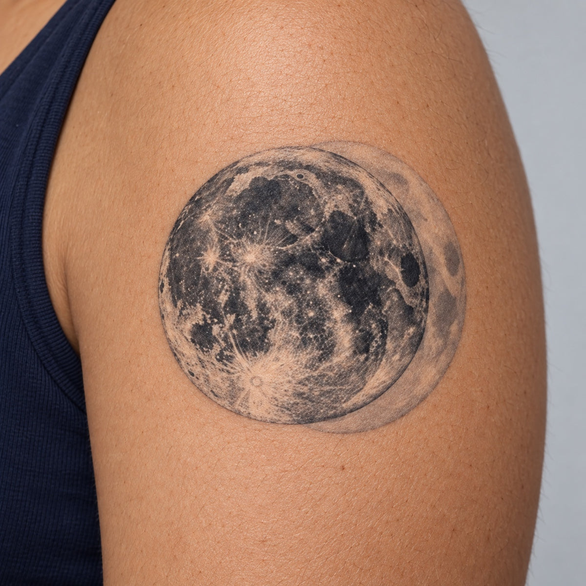 Double Vision Moon Graphic Temporary Tattoo