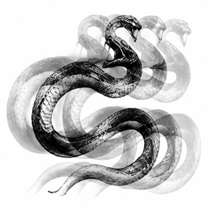 Double Vision Snake Graphic Temporary Tattoo