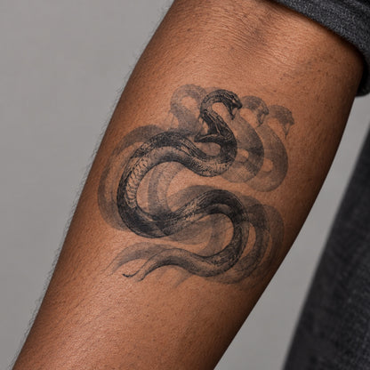 Double Vision Snake Graphic Temporary Tattoo