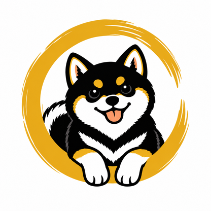 Enso Circle Shiba Inu Temporary Tattoo