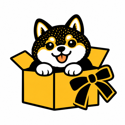 Gift Box Shiba Inu Temporary Tattoo