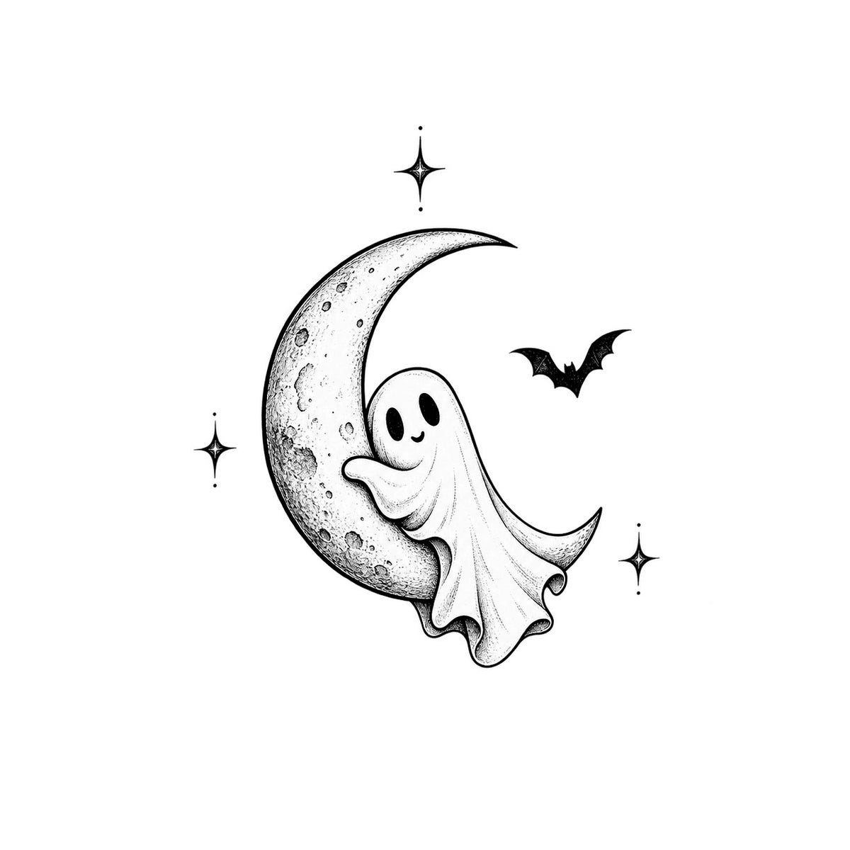 Moon Hug Temporary Tattoo