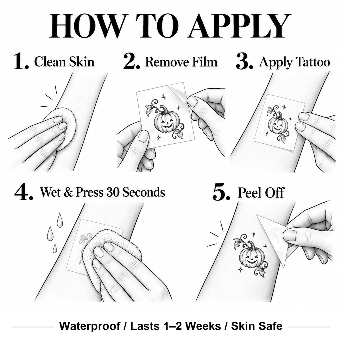 Pumpkin Bloom Temporary Tattoo