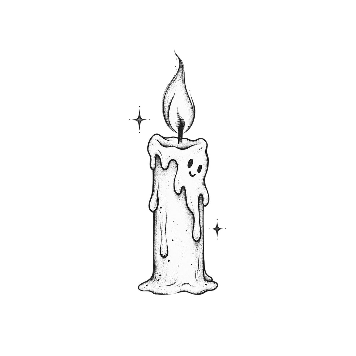 Ghost Candle Temporary Tattoo