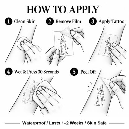 Ghost Candle Temporary Tattoo