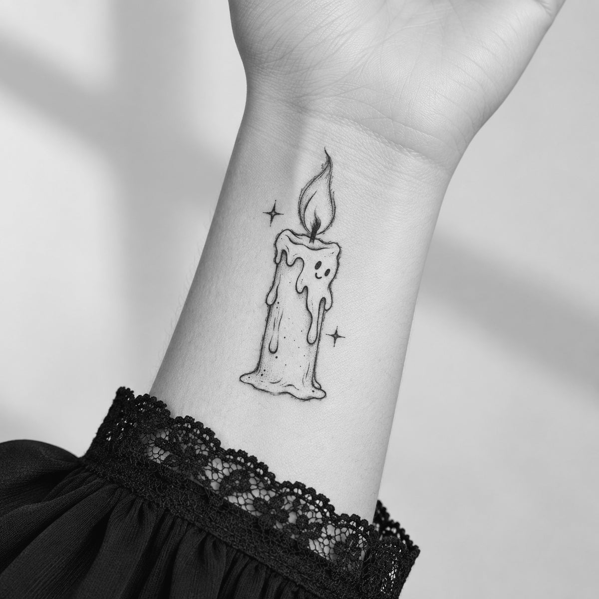 Ghost Candle Temporary Tattoo