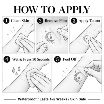 Spider Moon Web Temporary Tattoo