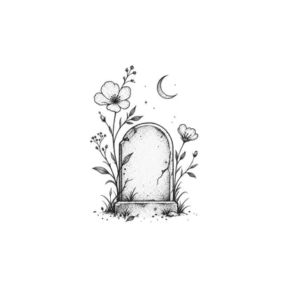 Garden Tombstone Temporary Tattoo