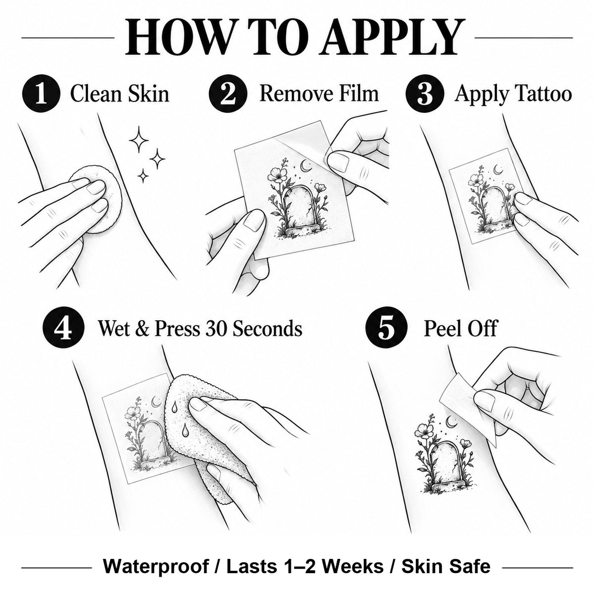 Garden Tombstone Temporary Tattoo