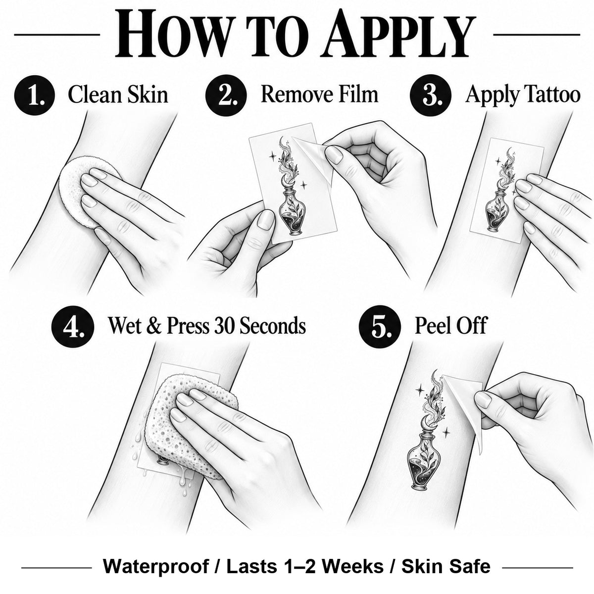 Moon Potion Temporary Tattoo