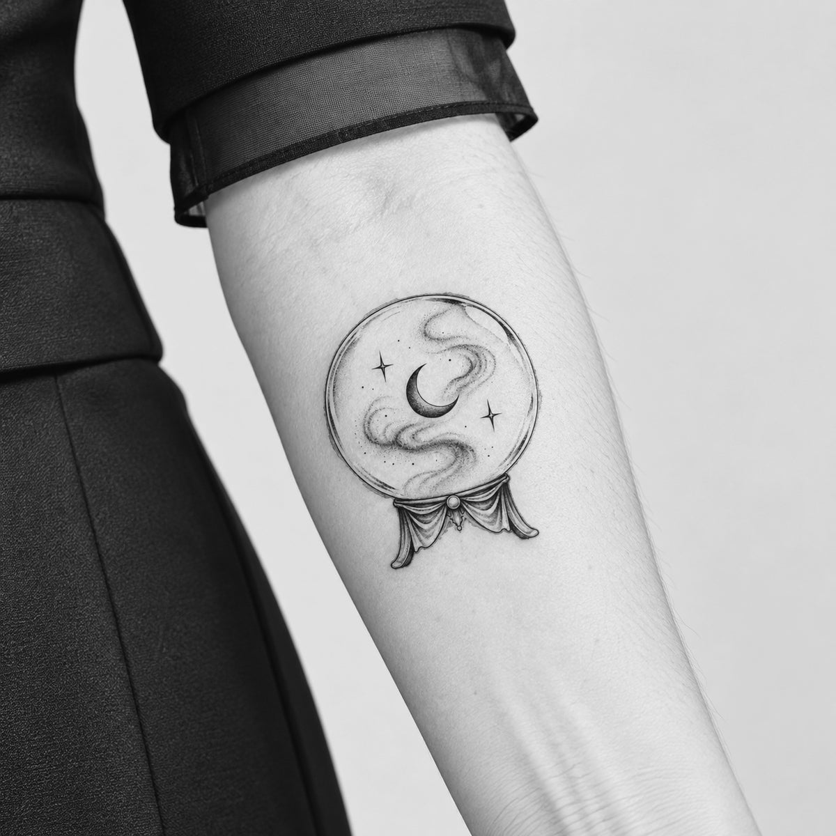 Moon Crystal Ball Temporary Tattoo