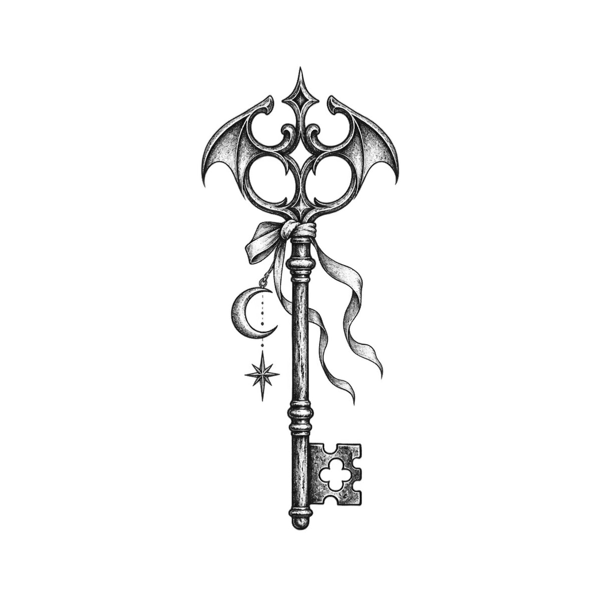 Bat Key Temporary Tattoo