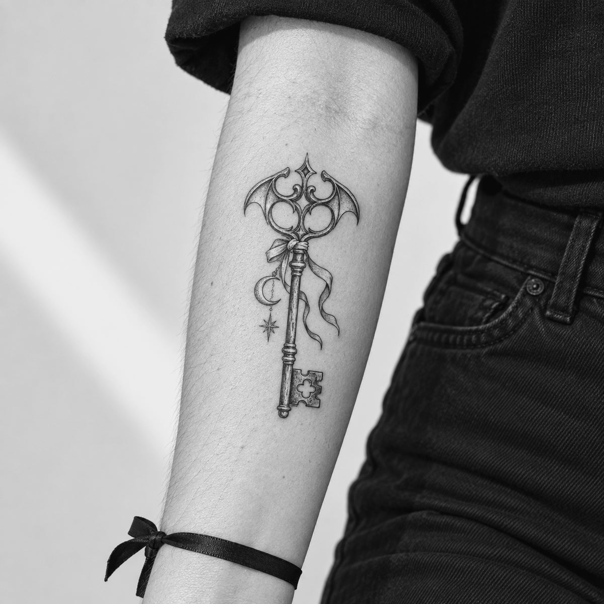 Bat Key Temporary Tattoo