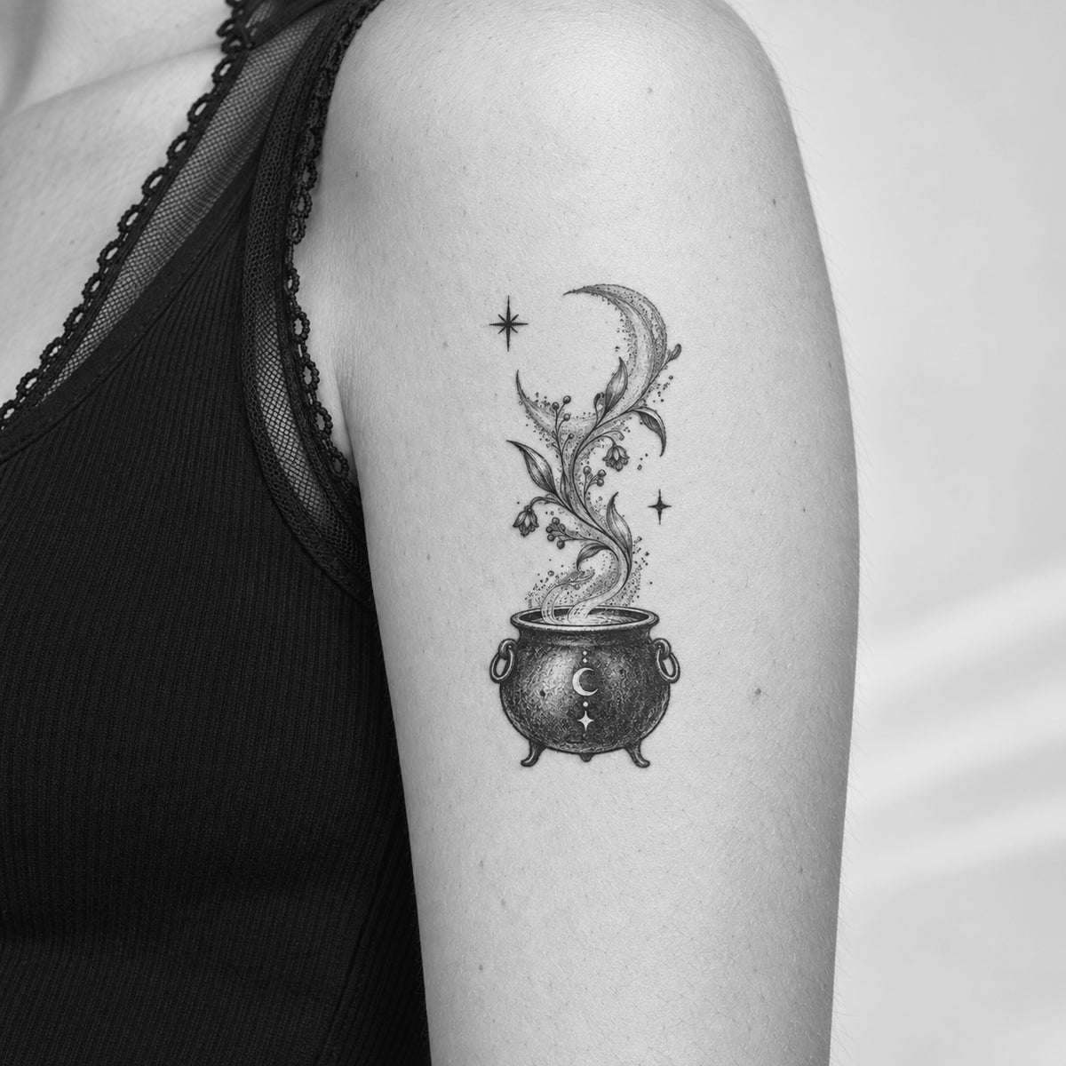 Botanical Cauldron Temporary Tattoo