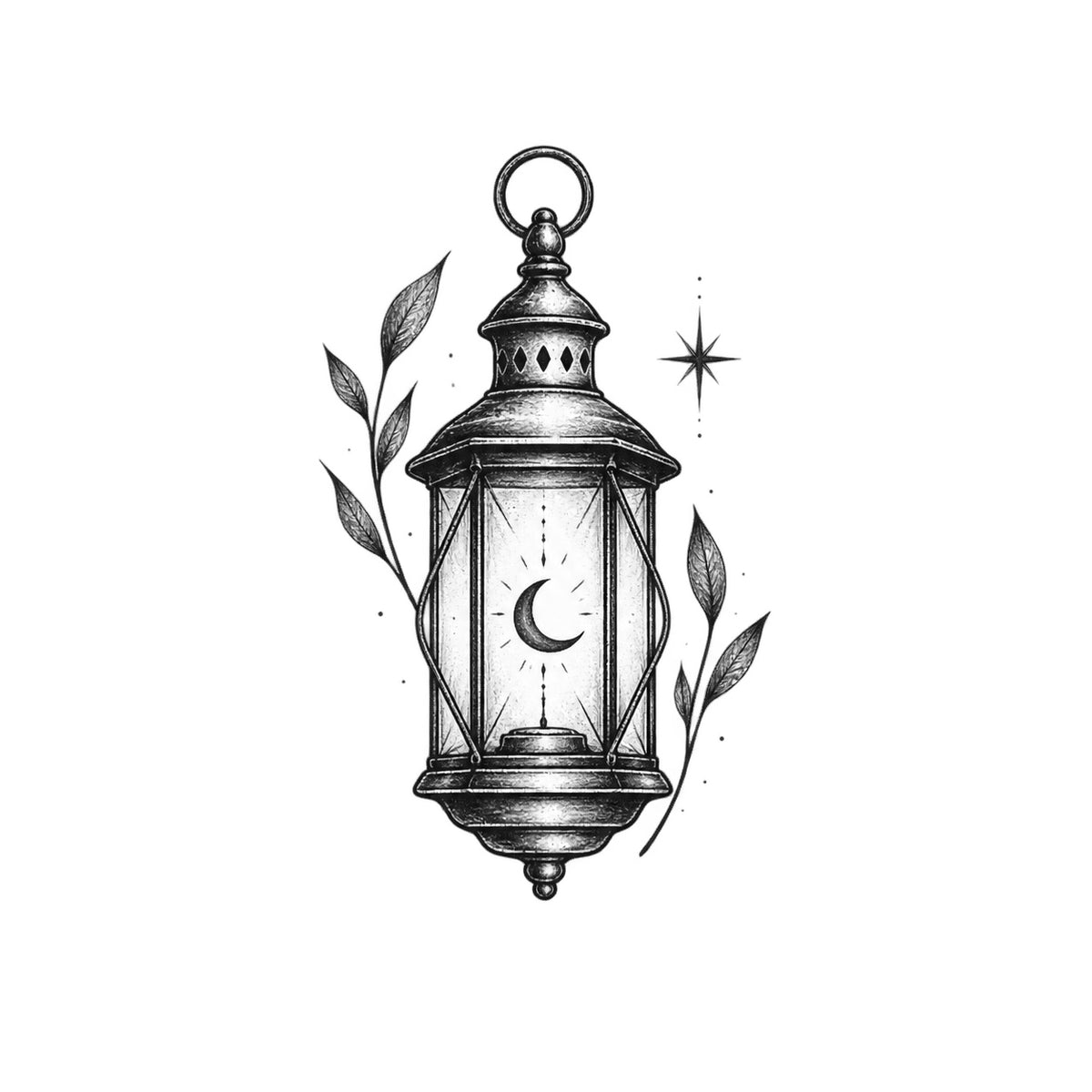 Moon Lantern Temporary Tattoo | Superink Lab