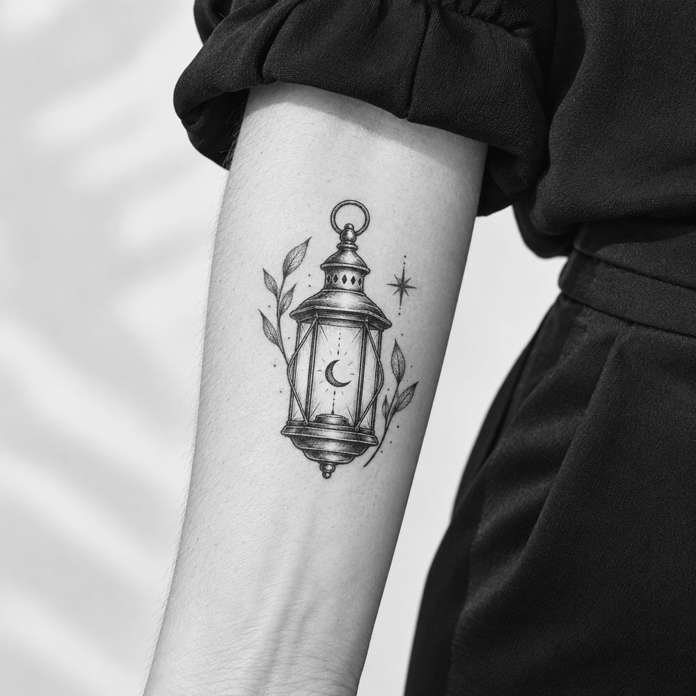Moon Lantern Temporary Tattoo | Superink Lab