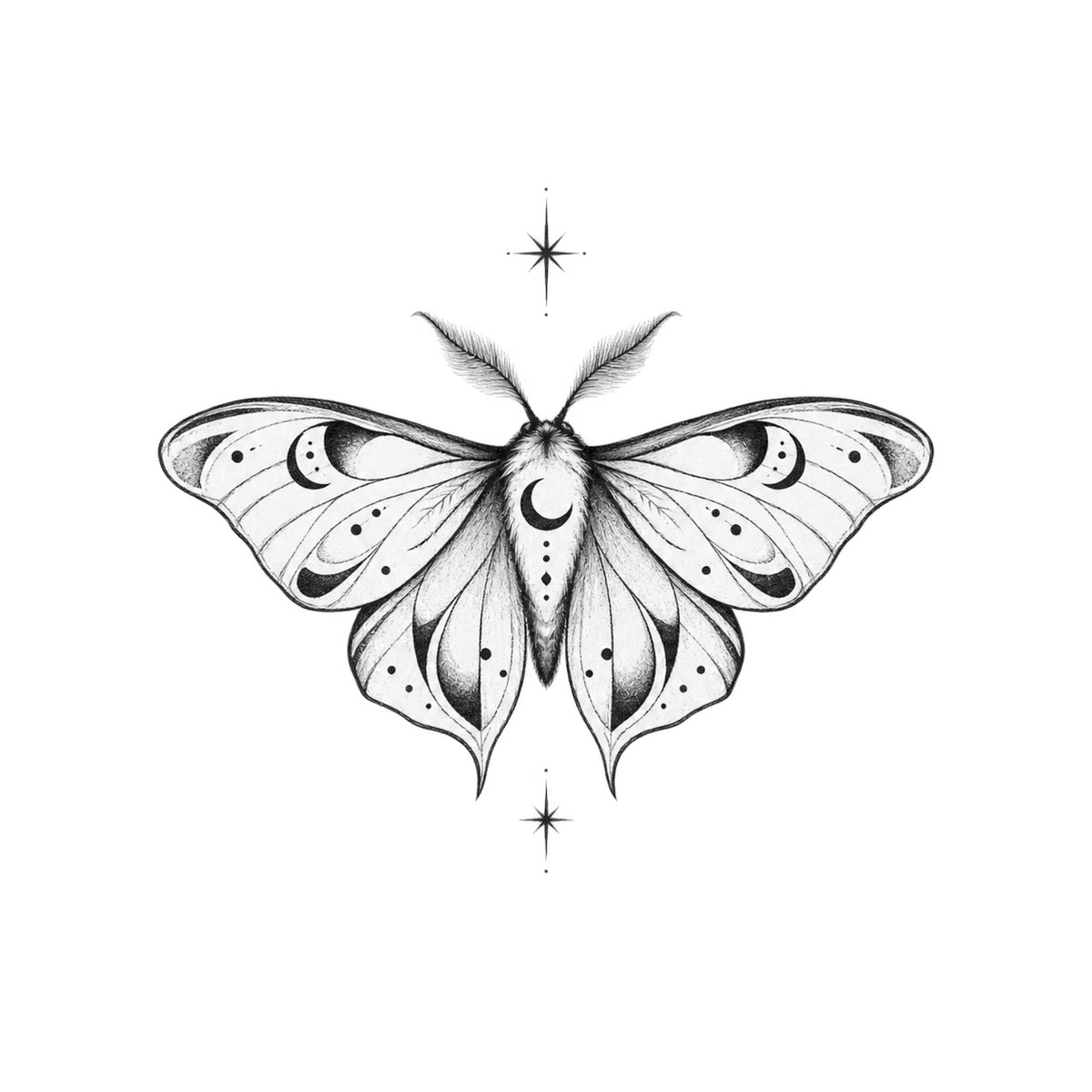 Moon Moth Temporary Tattoo | Superink Lab