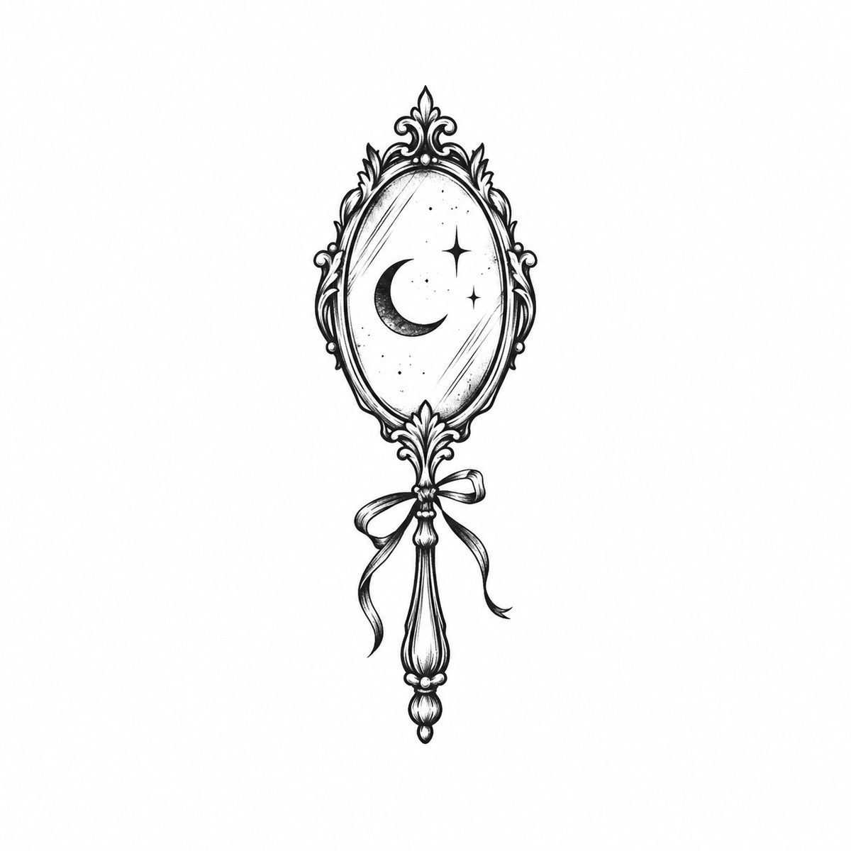 Moon Mirror Temporary Tattoo