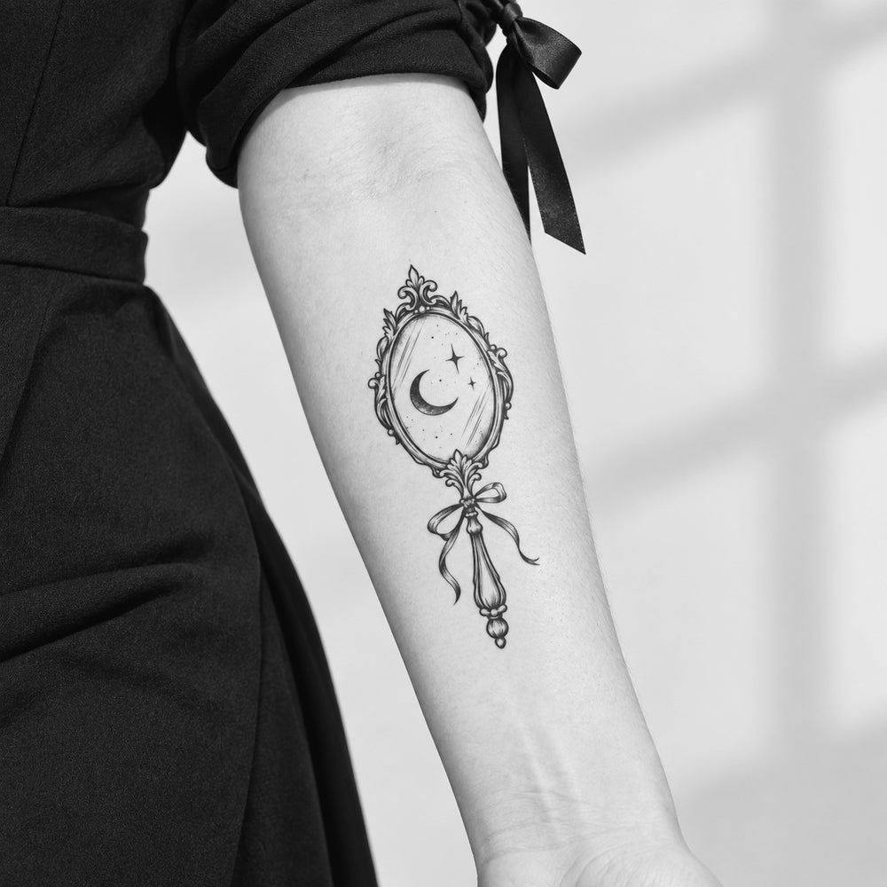 Moon Mirror Temporary Tattoo