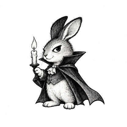 Vampire Rabbit Temporary Tattoo