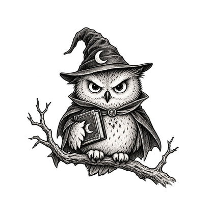 Wizard Owl Temporary Tattoo