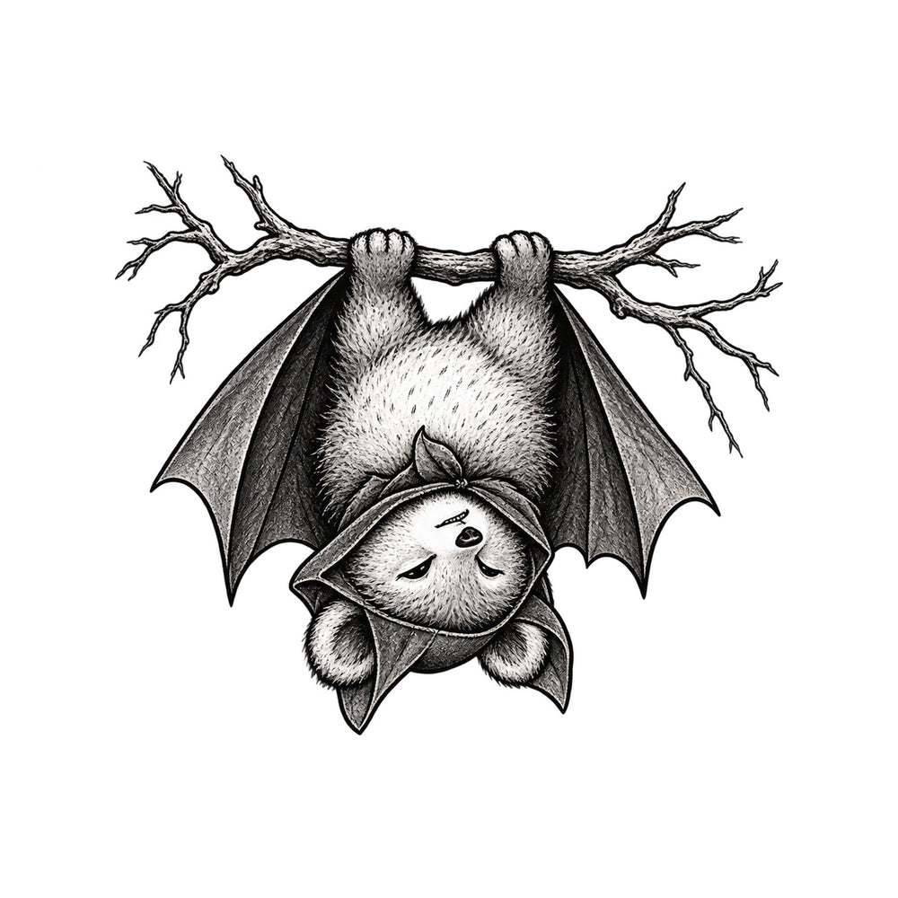 Bat and Bear Temporary Tattoo
