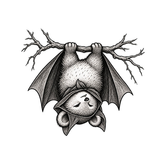 Bat and Bear Temporary Tattoo