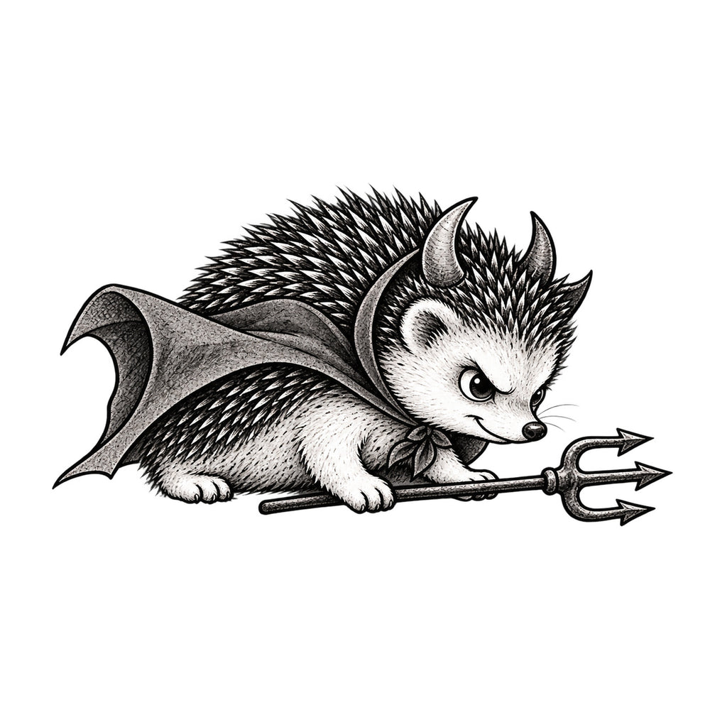 Devil Hedgehog Temporary Tattoo Design