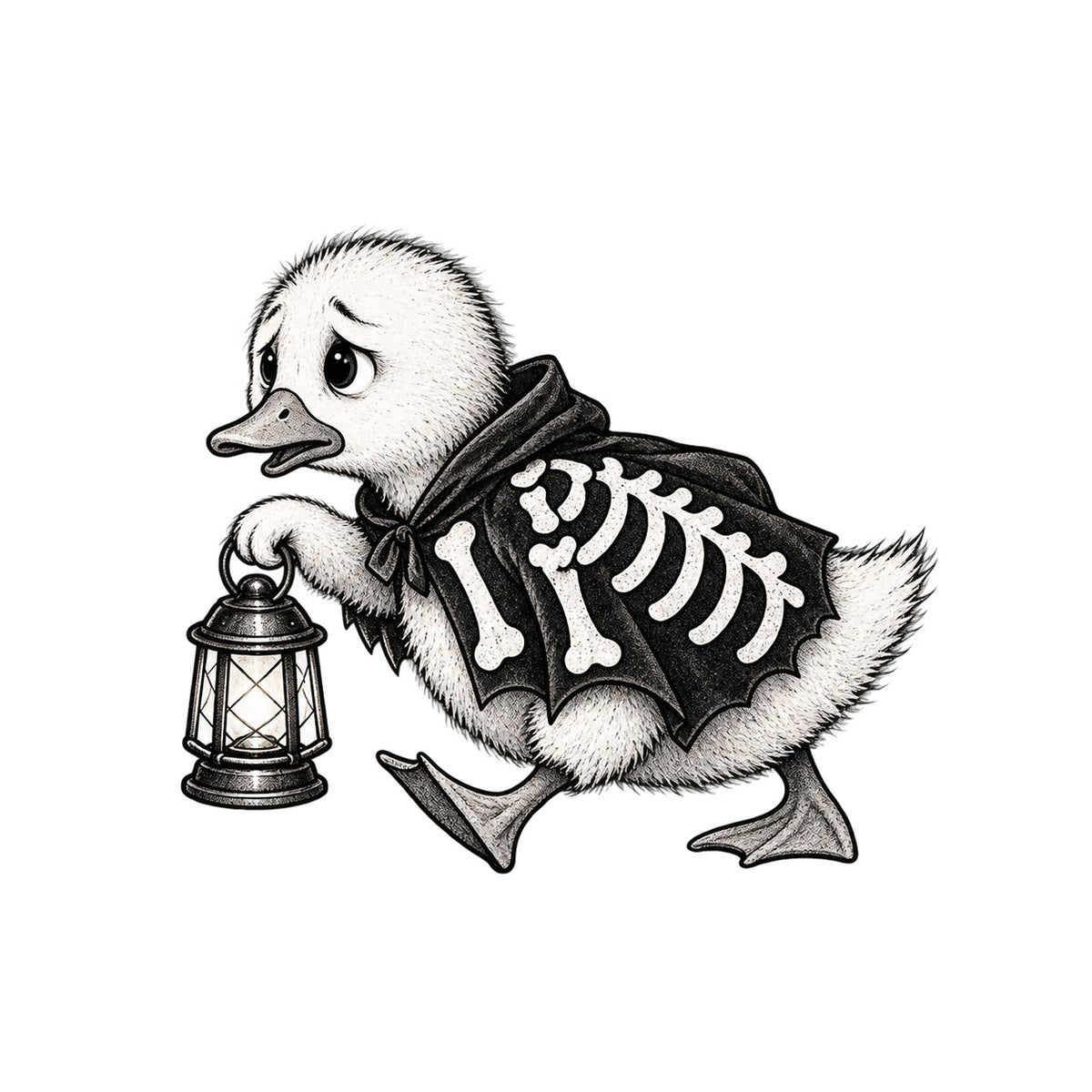 Skeleton Duckling Temporary Tattoo