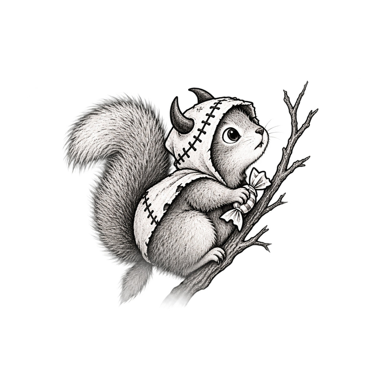 Monster Squirrel Temporary Tattoo
