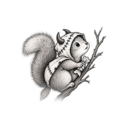 Monster Squirrel Temporary Tattoo