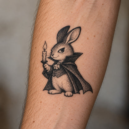 Vampire Rabbit Temporary Tattoo