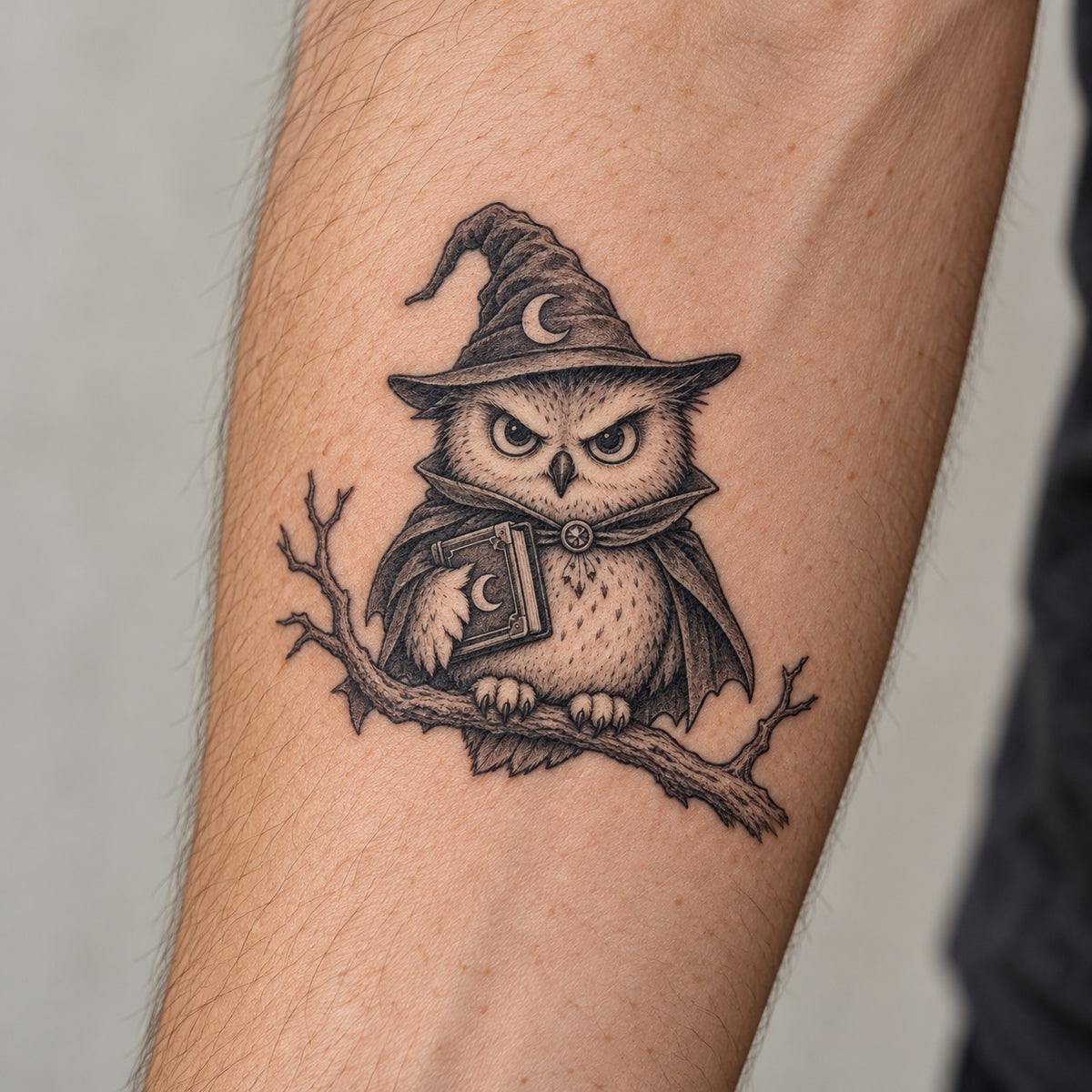 Wizard Owl Temporary Tattoo