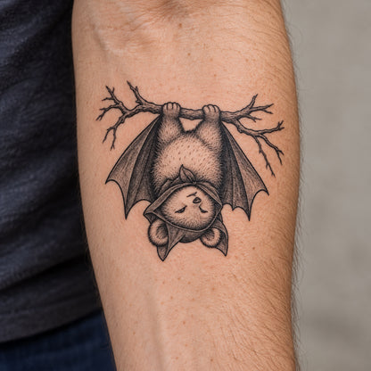 Bat and Bear Temporary Tattoo