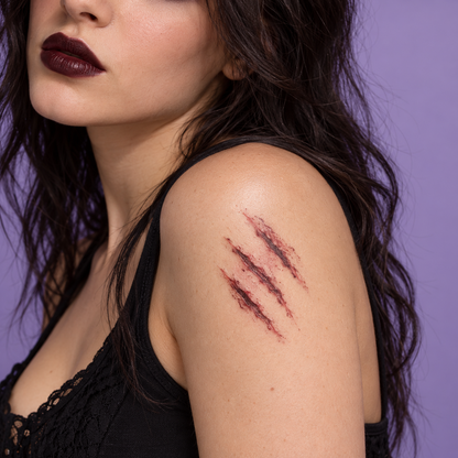 Halloween Realistic Wound & Blood Temporary Tattoos – 30 Sheets