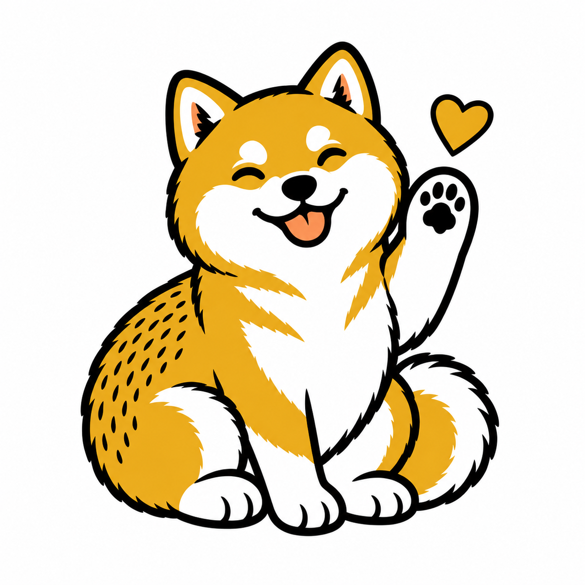 High Five Shiba Inu Temporary Tattoo