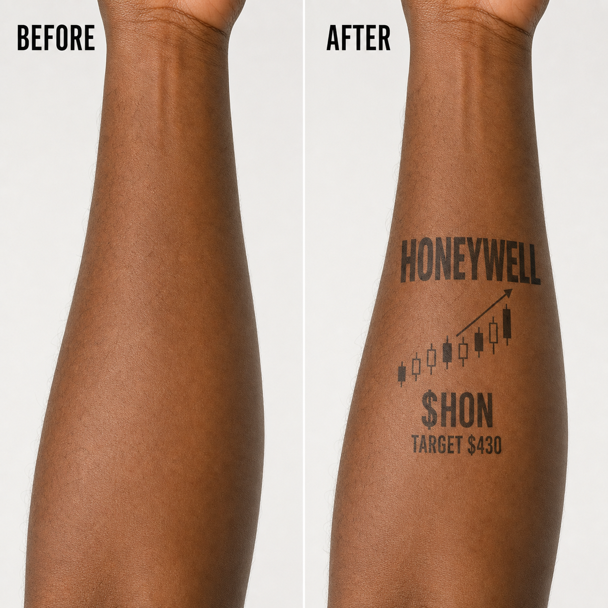 Honeywell HON Investor Temporary Tattoo